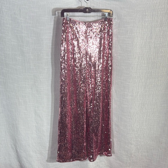 Sister Jane Recital Sequin Trousers Pink Size L Party, Holiday, Statement Pants - Picture 3 of 11